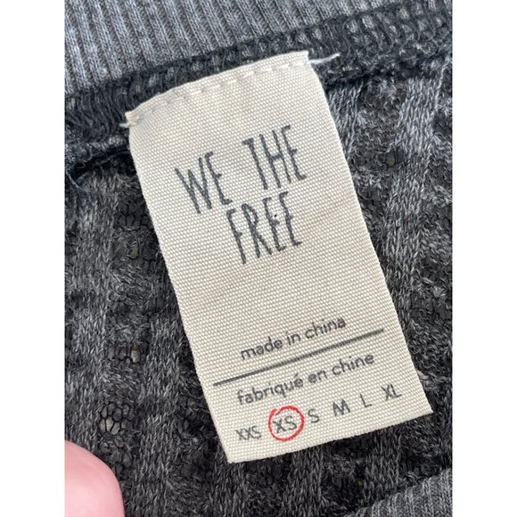 Free People We The Free South Side Thermal V-Neck Gray Black V-Neck XS $68 - Picture 10 of 13